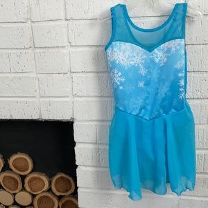 Blue with snowflakes ballet leotard